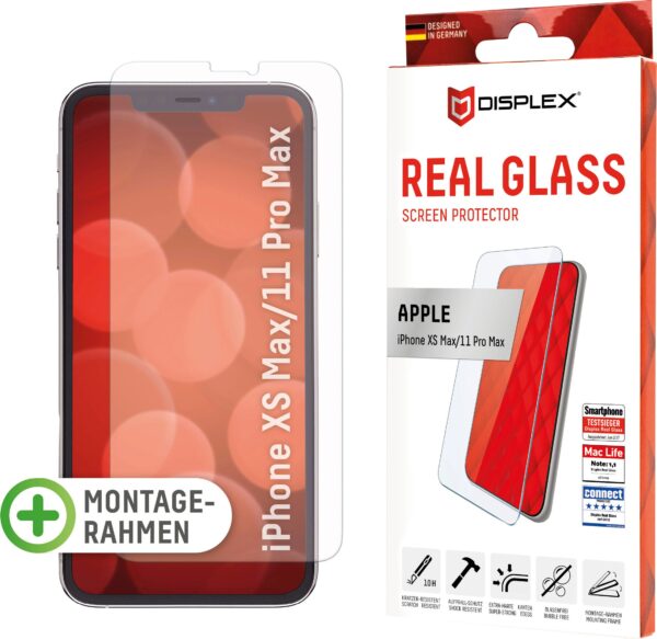 Displex Displayschutzglas »DISPLEX Real Glass Panzerglas für Apple iPhone XS Max/11 Pro Max«