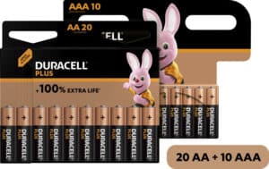 Duracell Batterie »20+10 Pack: 20x Mignon/AA/LR06 + 10x Micro/AAA/LR03«