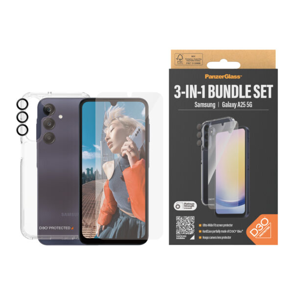 PanzerGlass Displayschutzglas »3-in-1 Bundle Set Screen Protector + Kameraschutz + Case«