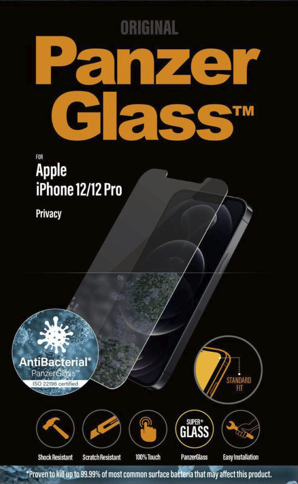 PanzerGlass Displayschutzglas »iPhone 12/12 Pro Privacy Antibakteriel StandardFit«