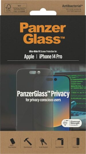 PanzerGlass Displayschutzglas »iPhone 14 Pro Ultrawide Privacy AB«