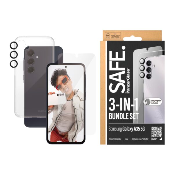 SAFE by PanzerGlass Displayschutzglas »3-in-1 Bundle Set Screen Protector