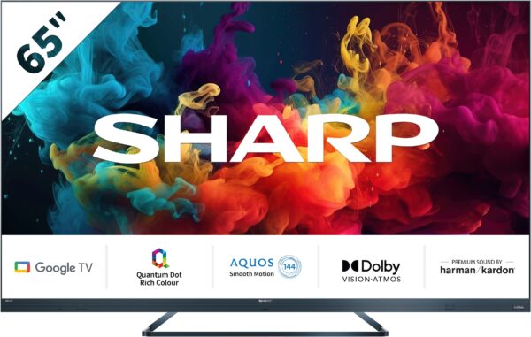 Sharp LED-Fernseher »SHARP 65FQ5EG Quantum Dot Google TV 164 cm (65 Zoll) 4K Ultra HD QLED«