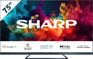 Sharp LED-Fernseher »SHARP 75FQ5EG Quantum Dot Google TV 189 cm (75 Zoll) 4K Ultra HD QLED«